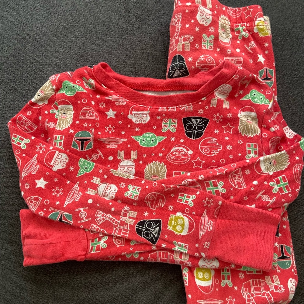 Amazon Essentials Red and Green Pajama Set Festive Holiday Design